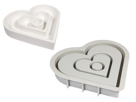 Molde silicona porta vela corazon grande doble